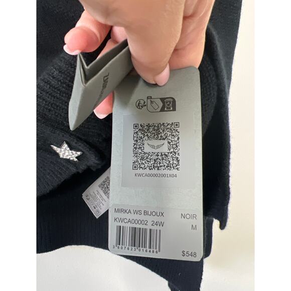 NWT Zadig & Voltaire Mirka V-Neck Cardigan Women's Noir Size: Medium - Picture 5 of 9